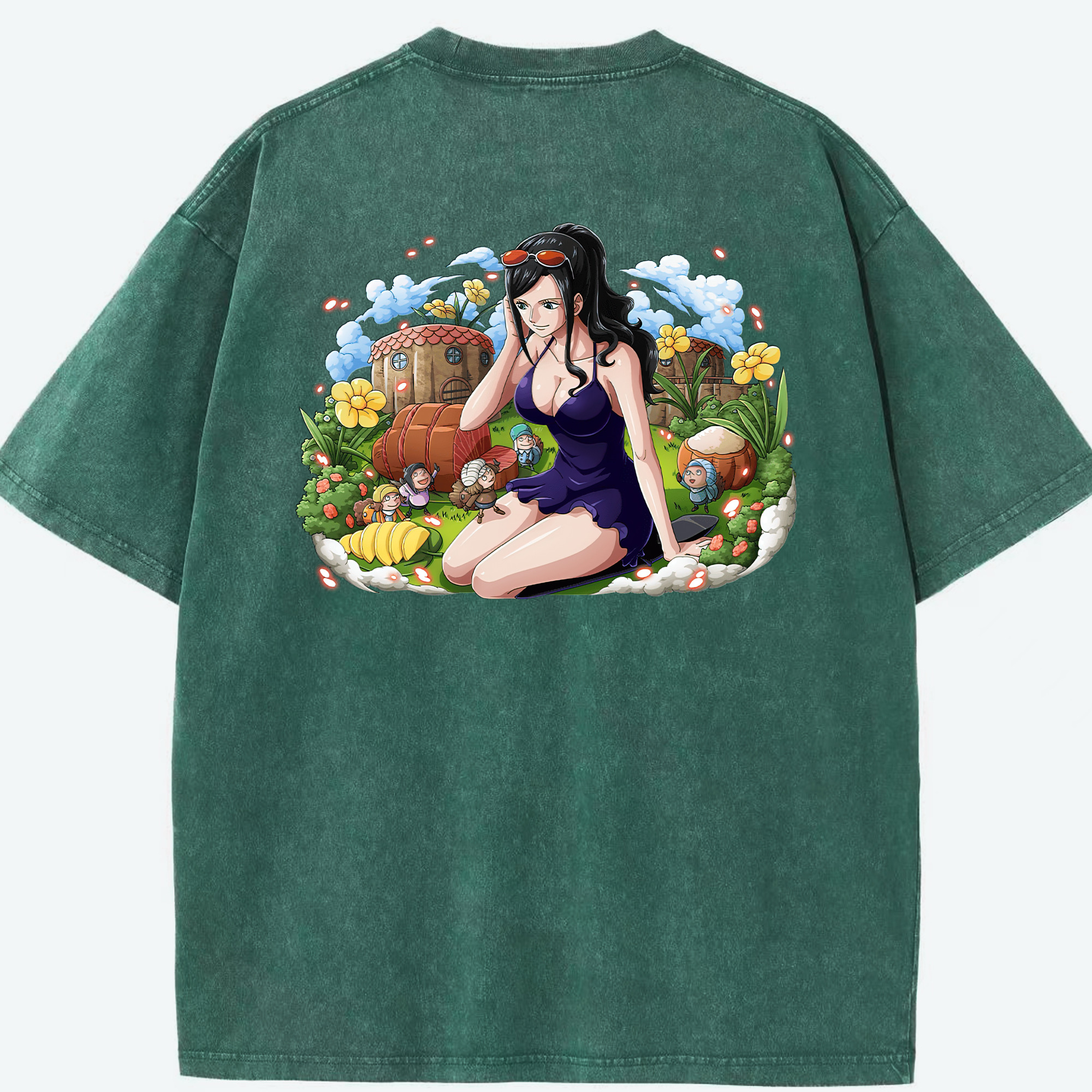 ワンピース ニコ・ロビン ONE PIECE Nico Robin 綿100% ヴィンテージ風 半袖Tシャツ（背面プリント）